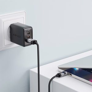 Acefast C15-04 USB-A - USB-C kaabel ekraaniga 480Mb/s 66W 1.2m - must