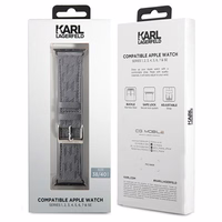 Karl Lagerfeld Saffiano Monogram rihm jaoks Apple Watch 38/40/41mm - hõbedane