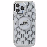Karl Lagerfeld IML Monogram Karl & Choupette Head MagSafe Ümbris jaoks iPhone 15 Pro Max - Clear