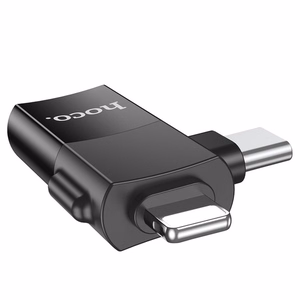 Adapter OTG 2in1 USB C / Lightning USB A Hoco UA17 must