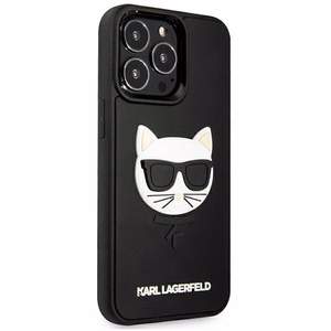 Karl Lagerfeldi 3D kummist Choupette ümbris iPhone 13 Pro / iPhone 13 jaoks - must