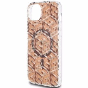 GUESS ümbris jaoks IPHONE 15 compatible with MagSafe GUHMP15SHGCUSTGW (IML GCUBE) brown