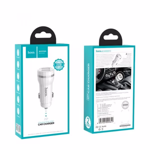 Autolaadija Hoco Z27 USB + lightning (5V 2.4A) valge