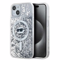 Karl Lagerfeld Liquid Glitter Choupette Head MagSafe ümbris jaoks iPhone 13 - läbipaistev