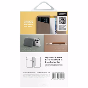 Uniq Lyden DS RFID-kaitsega MagSafe magnetiline telefoni kaarditasku koos toega – hall