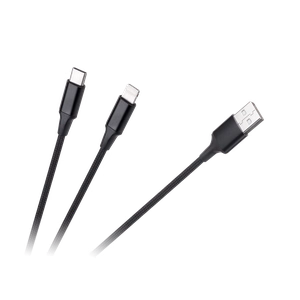 Kaks-ühes USB-A–USB-C/Lightning kaabel, 1 m
