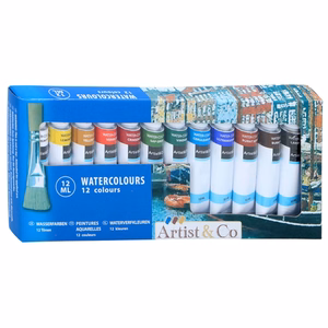 Akvarellvärvid 12 ml tuubides, 12 tk
