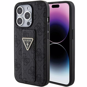 Guess Grip Stand 4G Triangle Strass чехол для iPhone 15 Pro Max - чёрный