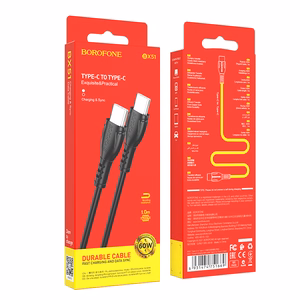 Borofone кабель BX51 Triumph - Type C на Type C - 60W 1 метр чёрный