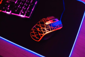 ART set wire keyboard USB A QWERTY with light + wire mouse USB A with light AK-50 black