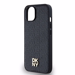 DKNY Leather Monogram Pattern Metal Logo MagSafe Ümbris jaoks iPhone 15/14/13 - Must