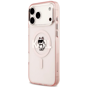 KARL LAGERFELD ümbris jaoks IPHONE 17 Pro Max compatible with MagSafe KLHMP17XHGCHGKBP (IML Choupette Sketch Logo) roosa