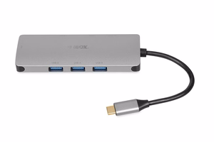 iBox IUH3RJ4K USB-jaotur USB Type-C 5000 Mbit/s Hõbe