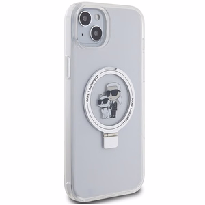 Karl Lagerfeld KLHMP15MHMRSKCH iPhone 15 Plus / 14 Plus 6.7" valge/valge hardcase Ring Stand Karl&Choupette MagSafe