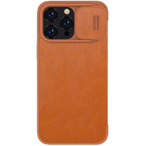 Kott Nillkin Qin Pro Nahast Apple iPhone 14 Pro Max pruun
