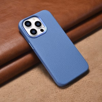 iCarer Litchi Premium nahkkott iPhone 14 Pro Max magnetiline nahkkott MagSafe helesinine (WMI14220712-LB)