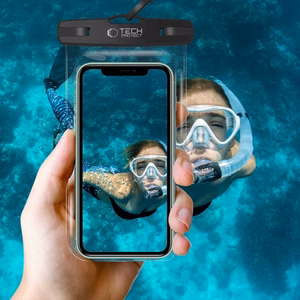 Tech-Protect UWC7 Universal Waterproof Ümbris 6.9 Inch must/oranž