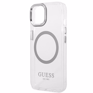 Guess GUHMP14SHTRMS iPhone 14 6.1" hõbedane/hõbedane hard ümbris Metal Outline Magsafe
