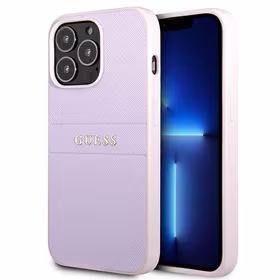 Guess Saffiano triibuline iPhone 13 Pro Max ümbris - Lilla