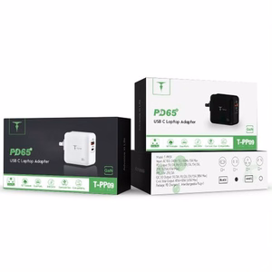 СЕТЕВОЕ ЗАРЯДНОЕ УСТРОЙСТВО T-PHOX MEGA T-PP09 GAN PD 65W USB/USB-C БЕЛОЕ