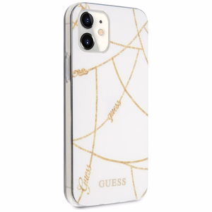 Guess GUHCP12SPCUCHWH iPhone 12 mini 5.4" белый/белый жёсткий чехол Gold Chain Collection