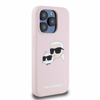 Karl Lagerfeld Silicone Karl&Choupette MagSafe Ümbris jaoks iPhone 15 Pro Max - roosa