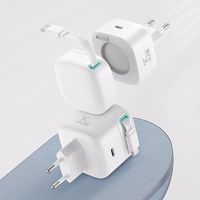 USAMS Võrgulaadija 1xUSB-C USB-C kerikaabliga PD+QC 35W Gan Fast Charging valge XMF Series CC202TC02 (US-CC202)