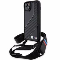 BMW M Edition Carbon Stripe & Strap ümbris jaoks iPhone 15 Plus / 14 Plus - must