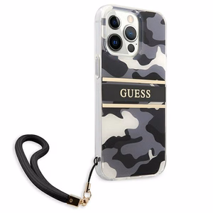 Guess GUHCP13LKCABBK iPhone 13 Pro / 13 6.1" чёрный/чёрный жёсткий чехол Camo Strap Collection
