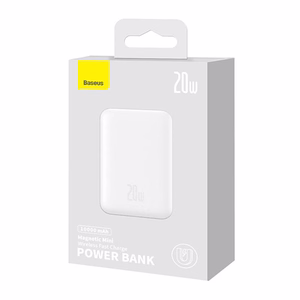 Powerbank Baseus Magnetic, 10000mAh, USB-C 20W, MagSafe (valge)