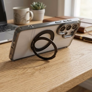 Case for Samsung A37 Frame Circle Stand compatible with MagSafe black