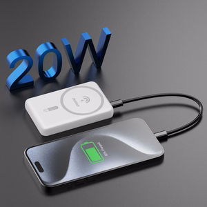 Dudao K14S USB-A / USB-C / MagSafe traadita energiapank 20W 5000mAh - valge