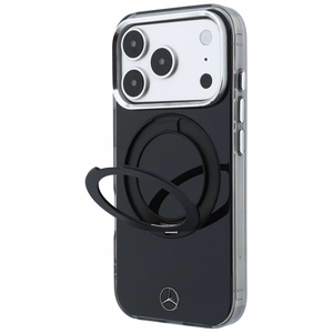 Mercedes Iconic Logo ümbris seadmele iPhone 18 Pro Max / 17 Pro Max, rõngastoega, MagSafe-ühilduv – must