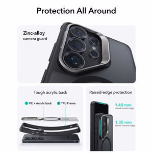 ESR Classic Hybrid Kickstand MagSafe ümbris Samsung Galaxy S26 Ultra jaoks - must