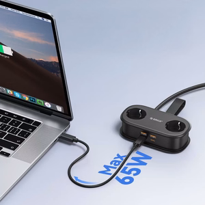 Orico AP3 65W GaN 6in1 Power Strip 2x AC + 2x USB-A + 2x USB-C - Black