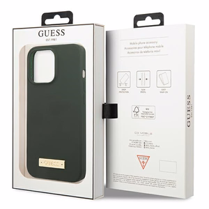 Guess GUHMP13XSPLA iPhone 13 Pro Max 6.7" roheline/khaki hard ümbris Silicone Logo Plate MagSafe