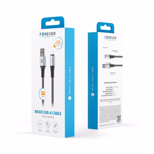 Forever Braix kaabel USB - Lightning 1,0 m 3A must