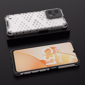 Honeycomb case бронированная крышка с гелевой рамкой Realme C31 прозрачный