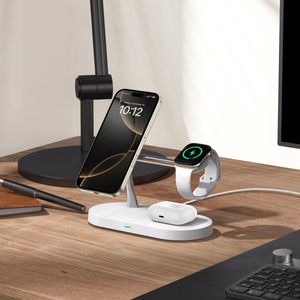 Tech-Protect A12 3in1 MagSafe Induktiivne Laadija jaoks Smartphone/Kõrvaklapid/Smartwatch - valge