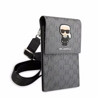 KARL LAGERFELD universal bag jaoks mobile KLWBSAMIPG (Monogram Ikonik Path) hõbedane