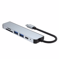 HUB Tech-Protect V4 6in1 USB-C - USB-A 3.0 / USB-A 2.0 / USB-C / HDMI / micro SD / TF / SD card reader - hall