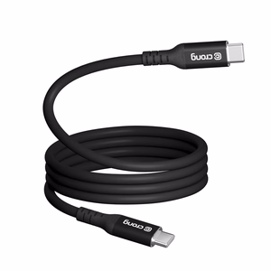 Crong Soft Link USB-C–USB-C kaabel, 2 m, 100 W PD, 5 A, must