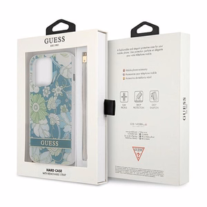 Guess GUHCP13LHFLSN iPhone 13 Pro / 13 6.1" зелёный/зелёный жёсткий чехол Flower Strap