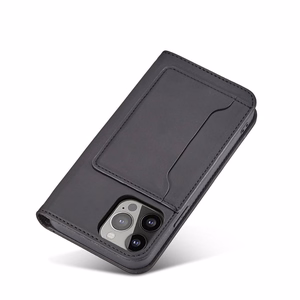 Magnetkaardi ümbris iPhone 13 Pro Max kott Kaardipesa Rahakott Kaardihoidja Must
