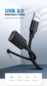 Must Ugreen USB-A–USB-A pikenduskaabel, 1,5 m (10315)