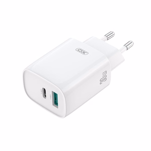XO сетевое зарядное устройство CE30 PD 30W 1x USB-C 1x USB белое + кабель USB-C - Lightning
