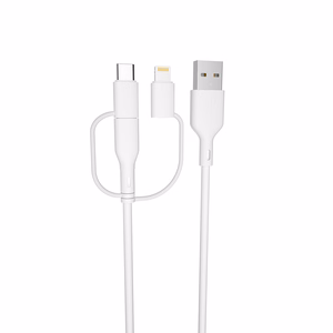 Forever recycling кабель 3в1 1,5m 2,4A USB-A - USB-C + microUSB + Lightning KR3W1-00 белый