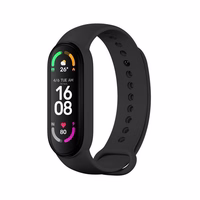 Silikoon strap jaoks XIAOMI Mi Band 5 / 6 / 7 must (01)