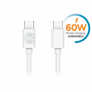 Forever kaabel USB-C - USB-C 1,0 m 60W valge