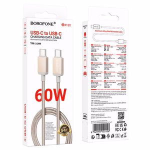 Borofone Cable BX120 Placer - Type C to Type C - PD 60W 1 metre gold